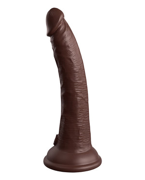 King Cock Elite King Cock Elite 7" Dual Density Vibrating Silicone Cock w/Remote - Brown - Image 5