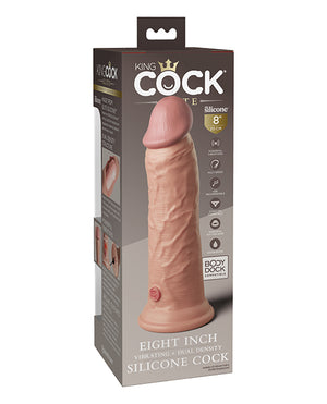 King Cock Elite King Cock Elite 8" Dual Density Vibrating Silicone Cock - Light - Image 3
