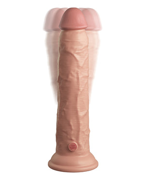 King Cock Elite King Cock Elite 9" Dual Density Vibrating Silicone Cock w/Remote - Light - Image 4