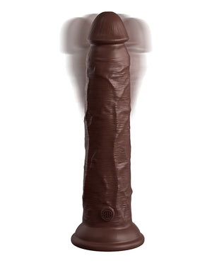 King Cock Elite King Cock Elite 9" Dual Density Vibrating Silicone Cock w/Remote - Brown - Image 4