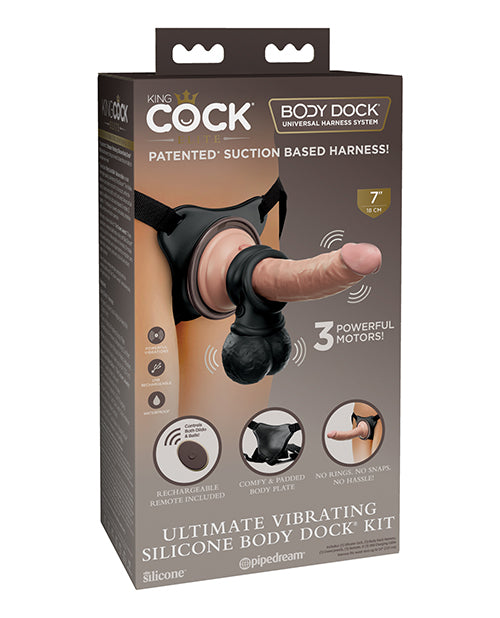 King Cock Elite King Cock Elite Ultimate Vibrating Silicone Body Dock Kit w/Remote - Image 2