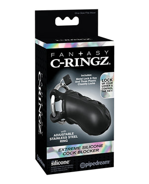 Fantasy C-Ringz Fantasy C-Ringz Extreme Silicone Cock Blocker - Black - Image 4