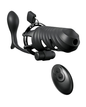 Fantasy C-Ringz Remote Controlled Vibrating Cock Blocker w/Ass-Gasam Plug - Black