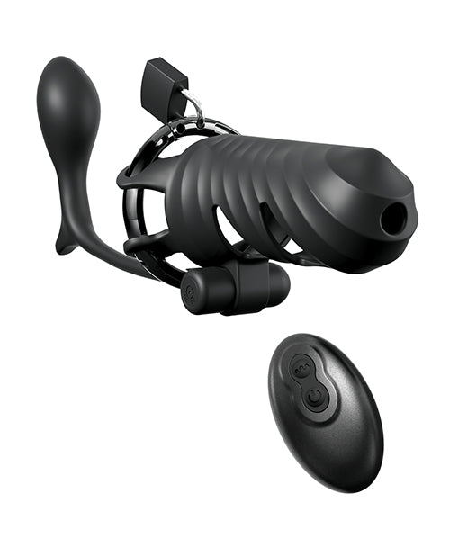Fantasy C-Ringz Remote Controlled Vibrating Cock Blocker w/Ass-Gasam Plug - Black