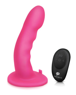 Pegasus Pegasus 6" Rechargeable Ripple Peg w/Adjustable Harness &amp; Remote - Pink - Image 3