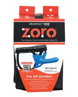 Perfect Fit Perfect Fit Zoro 5.5" Strap On w/Case - Blue - Image 4