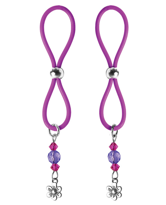 Bijoux de Nip Bijoux de Nip Nipple Halos Flower Charm - Purple