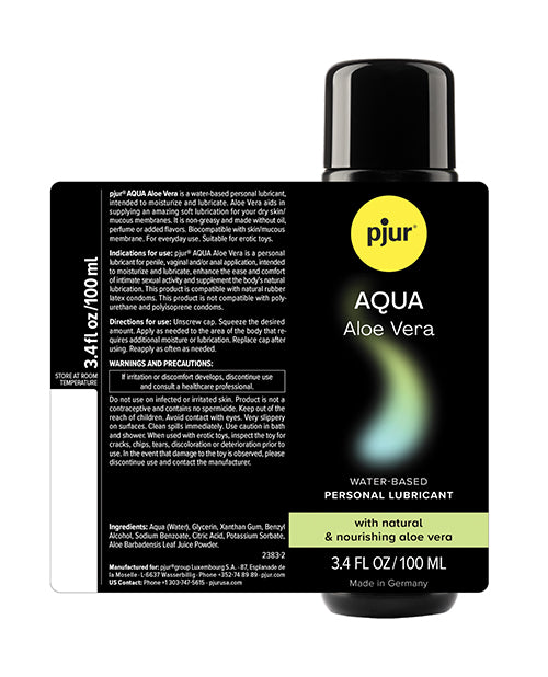 Pjur Aqua Pjur Aqua Aloe Vera Water Based Personal Lubricant - 100 ml Bottle