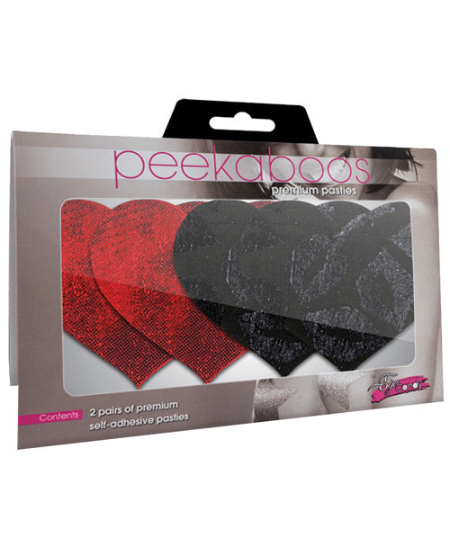 Peekaboos Stolen Kisses Hearts - Red &amp; Black Pack of 2
