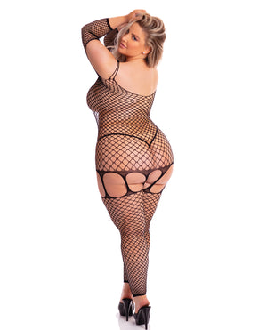 Pink Lipstick Pink Lipstick In My Head Net Bodystocking Black QN - Image 2
