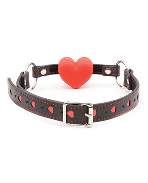 Plesur Plesur Heart Ball Gag w/Red Hearts - Black - Image 4