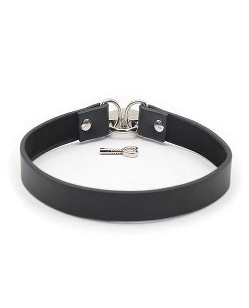 Plesur Plesur PVC Collar w/Heart Lock - Black