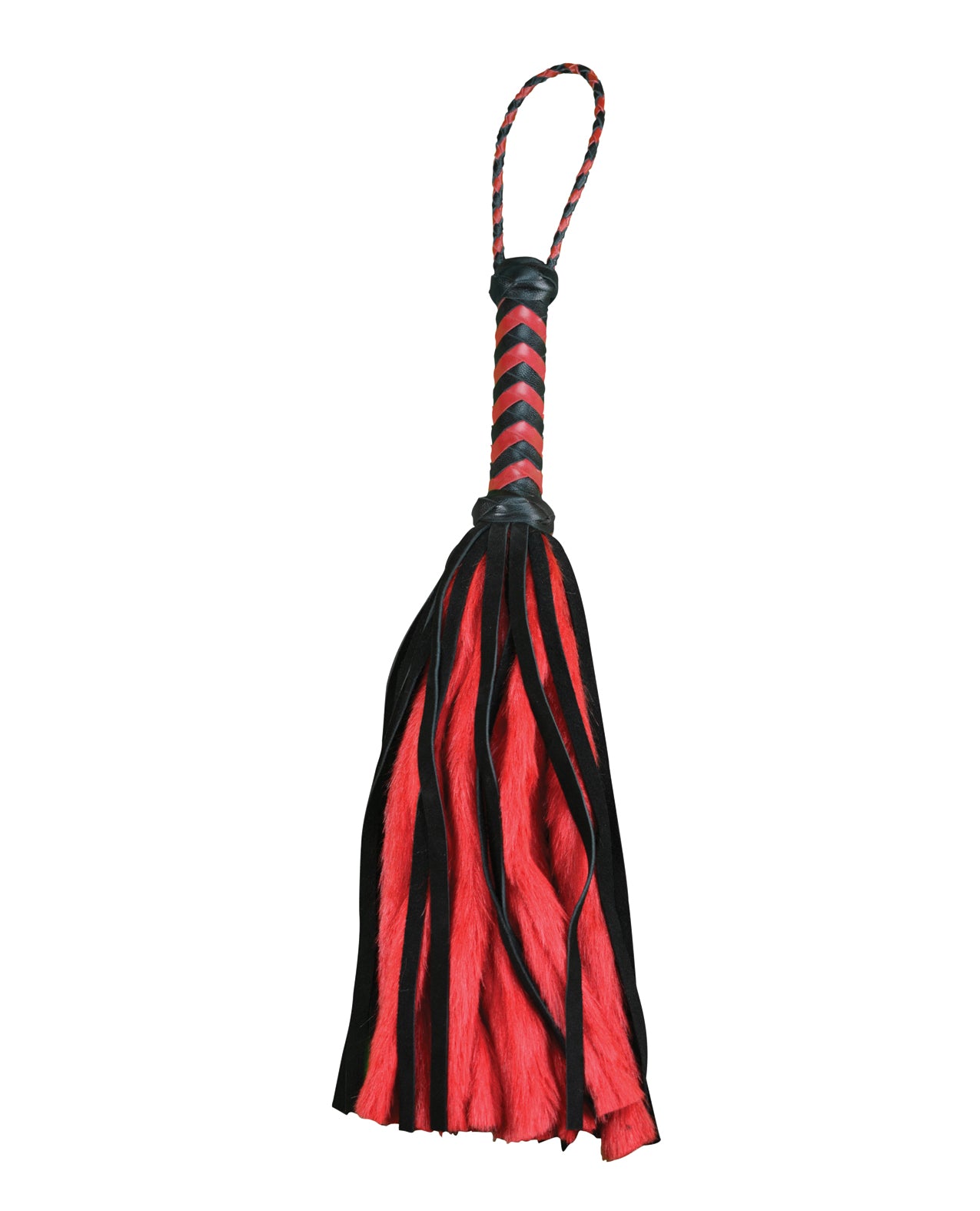 Plesur Plesur 17" Suede &amp; Fluffy Faux Fur Tails - Black/Red