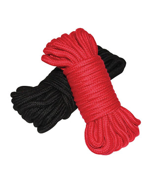 Plesur Plesur Cotton Shibari Bondage Rope 2 Pack - Black/Red - Image 2
