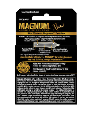 Trojan Trojan Magnum Raw Condoms - Pack of 3 - Image 2