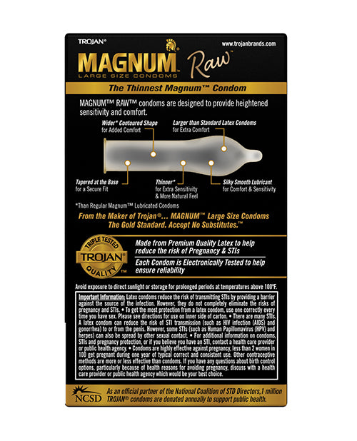 Trojan Trojan Magnum Raw Condoms - Pack of 10 - Image 2