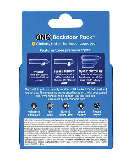 One One Backdoor Pack Custom Fit Condoms - Pack of 3 - Image 2