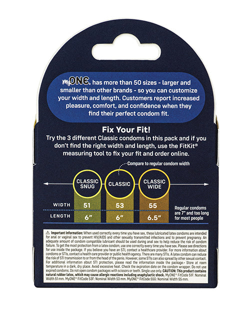 One My One Classic Sampler Condoms - Pack of 3 - Image 2