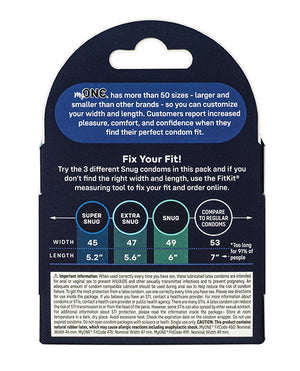 One My One Snug Sampler Condoms - Pack of 3 - Image 2
