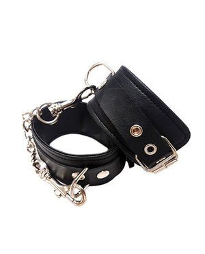 Rouge Rouge Fetish Play Vegan Leather Wrist Cuffs - Black
