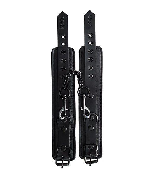 Rouge Rouge Leather Ankle Cuffs - Black with Black - Image 2