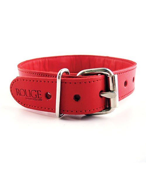 Rouge Rouge Leather O Ring Studded Collar - Red - Image 2