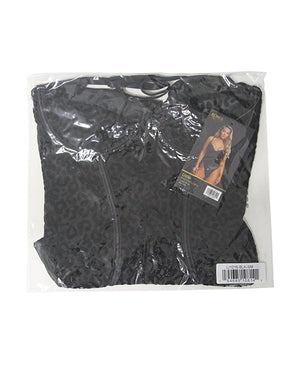 Wild Thing Underwire Teddy - Black Leopard 1X/2X - Image 3