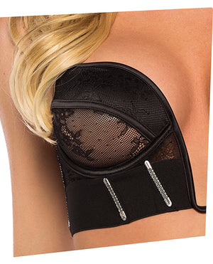 Roma Confidential Belle Noir Chantilly Lace and Satin 2 pc Bustier Set - Black LG - Image 3