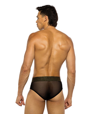 Roma Confidential Sacred Heart Briefs w/Studded Elastic Waist Band - Black XL - Image 2