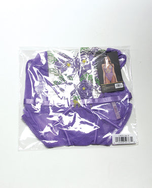 Peony Blossom Embroidered Halter Top Teddy - Lilac XL - Image 3