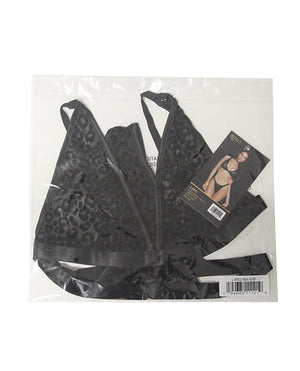 Wild Thing Bralette w/Thong - Black Leopard S/M - Image 3