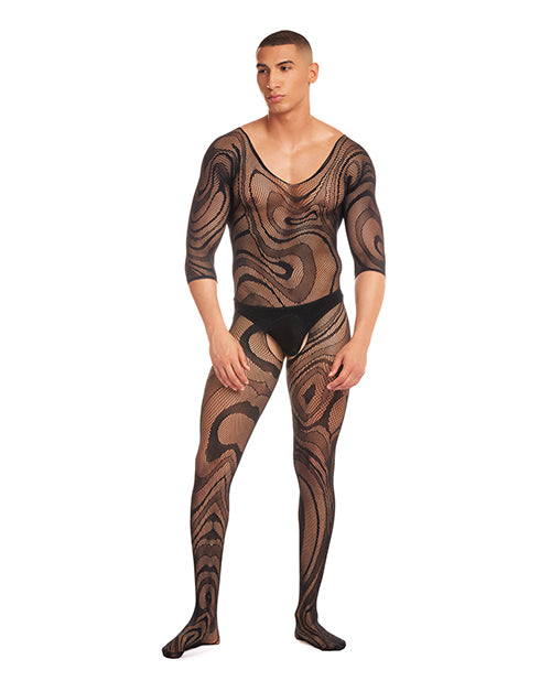Bliss Box Toys Rainbow Party Supernova Body Stocking 2 pc Set w/Thong - Black S/M