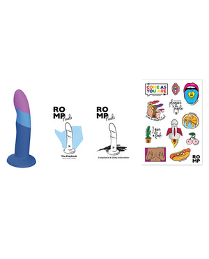 ROMP ROMP Piccolo 3 Color Dildo - Blue - Image 4