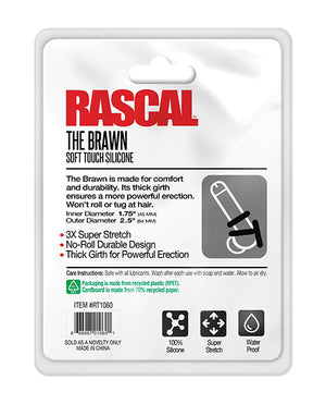 Rascal Toys Rascal The Brawn Silicone Cock Ring - Black - Image 5