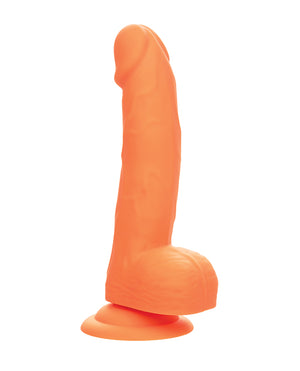 Silicone Studs Silicone Studs Neon 6" Dildo - Orange - Image 2