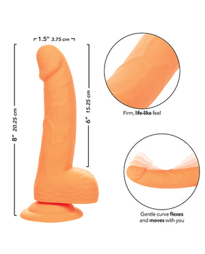 Silicone Studs Silicone Studs Neon 6" Dildo - Orange - Image 5