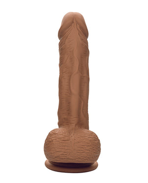 Dual Density Silicone Studs Dual Density Silicone 6.25" Dildo - Brown - Image 3