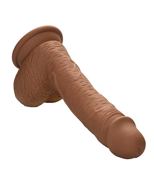 Dual Density Silicone Studs Dual Density Silicone 6.25" Dildo - Brown - Image 4
