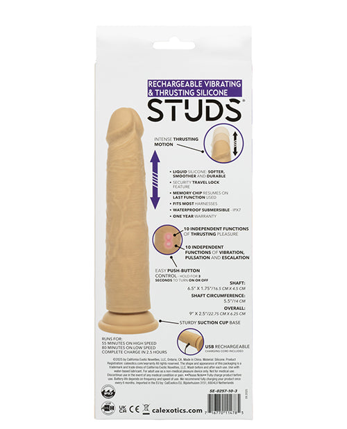 Rechargeable Vibrating & Thrusting Silicone Studs - Ivory - Image 2