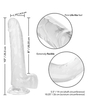 Size Queen Size Queen 8" Dildo - Clear - Image 2