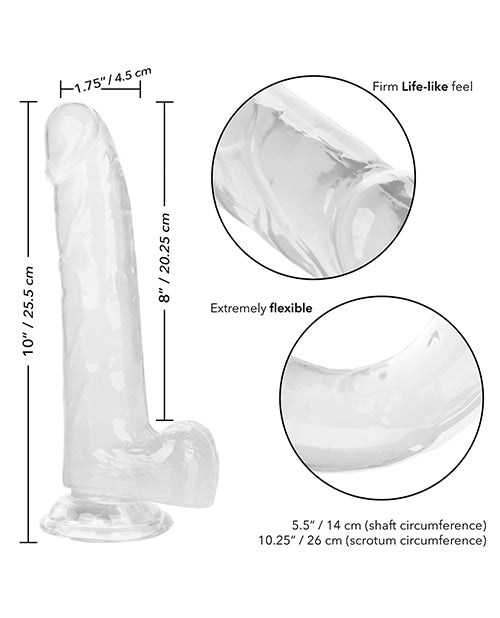 Size Queen Size Queen 8" Dildo - Clear - Image 2