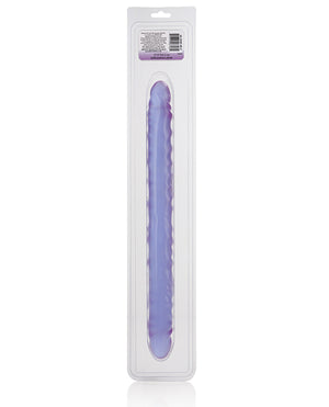 Playful Dongs 17" Slim Jim Duo Veined Super Slim Dong - Reflective Gel Purple - Image 4