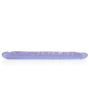 Playful Dongs 17" Slim Jim Duo Veined Super Slim Dong - Reflective Gel Purple