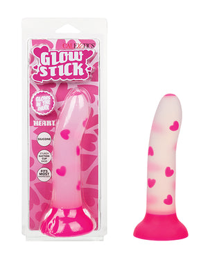 Glow Stick Glow Stick Heart Suction Cup Glow-in-the-Dark Dildo - Pink - Image 2