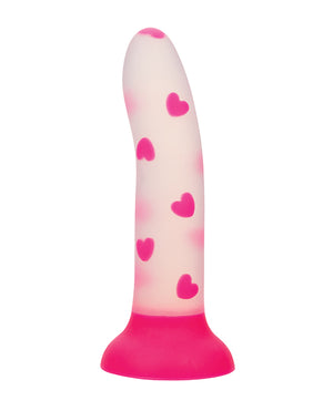 Glow Stick Glow Stick Heart Suction Cup Glow-in-the-Dark Dildo - Pink - Image 3