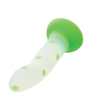 Glow Stick Glow Stick Leaf Suction Cup Glow-in-the-Dark Dildo - Green - Image 3