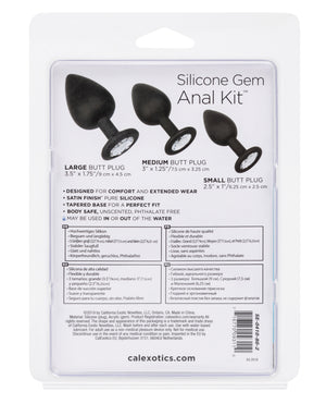 CalExotics Anal Toys Silicone Gem Anal Kit - Black