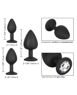 CalExotics Anal Toys Silicone Gem Anal Kit - Black - Image 4
