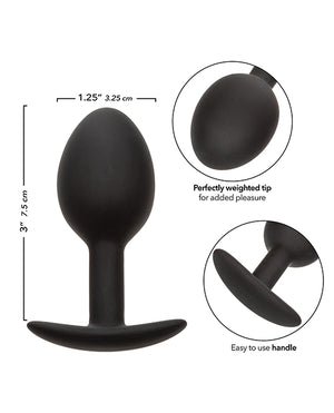 CalExotics Anal Toys Weighted Silicone Anal Plug - Black - Image 5