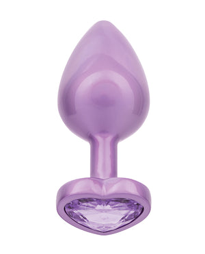 Jewel Amethyst Heart Butt Plug - Large, Purple